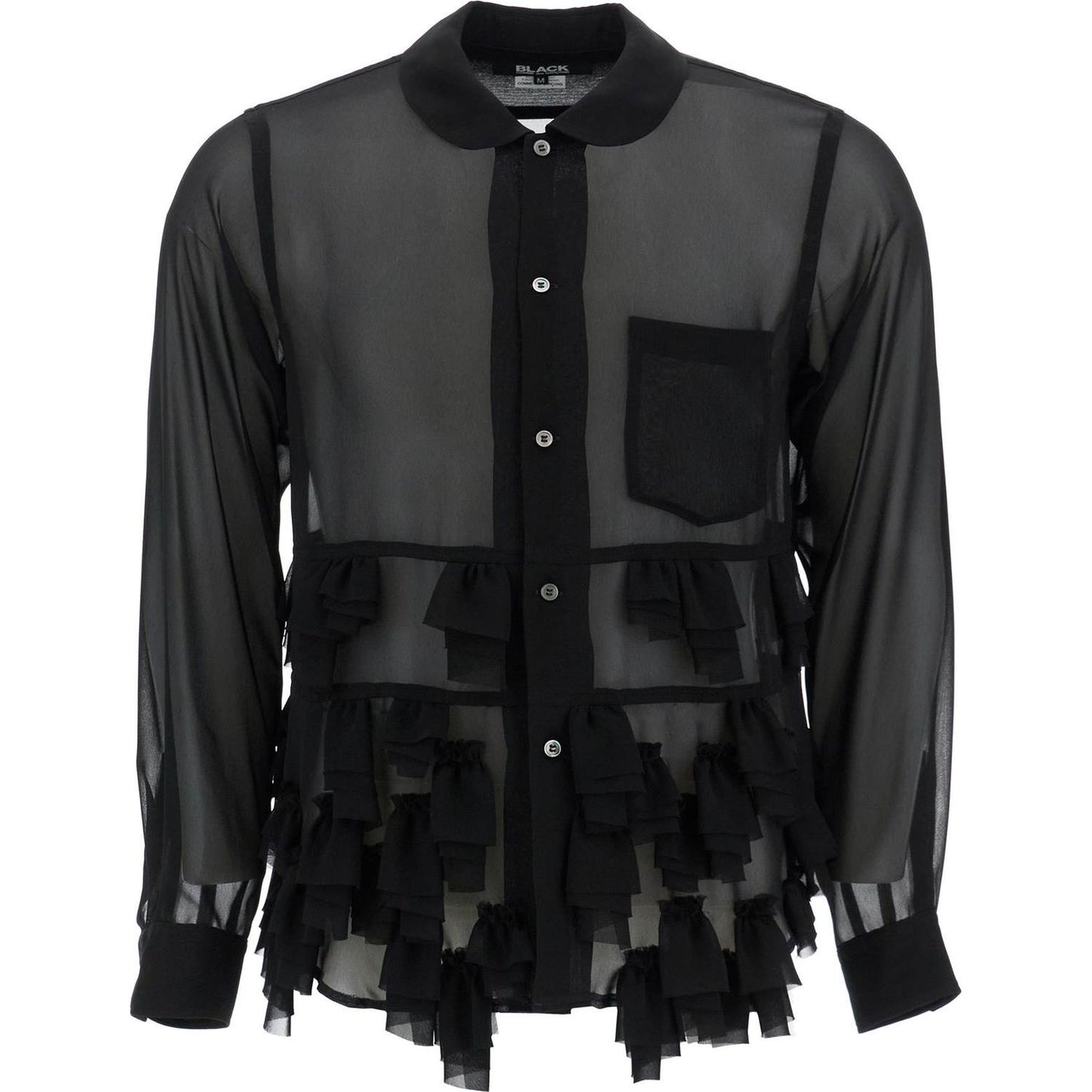 COMME DES GARCONS BLACK georgette blouse with ruffles Shirts COMME DES GARCONS BLACK Dark Slate Gray