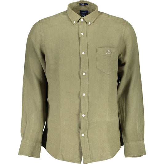 Gant Green Linen Men Shirt Gant