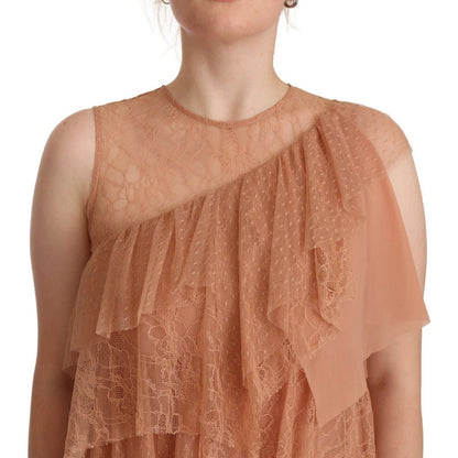 Liu Jo Pink Lace Sleeveless Mini Shift Layered Dress