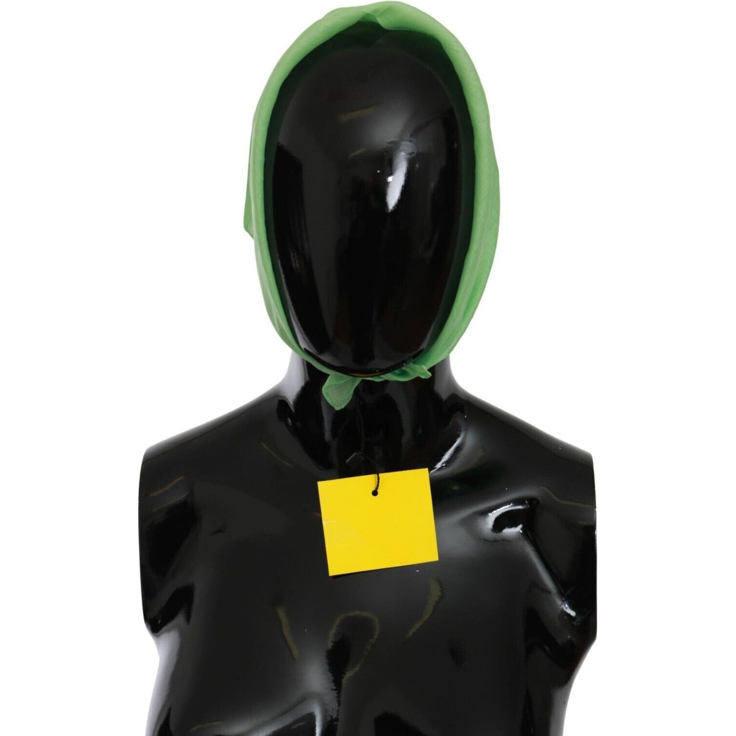 Versace Apple Green Linen Square Foulard Head Wrap Scarf Versace