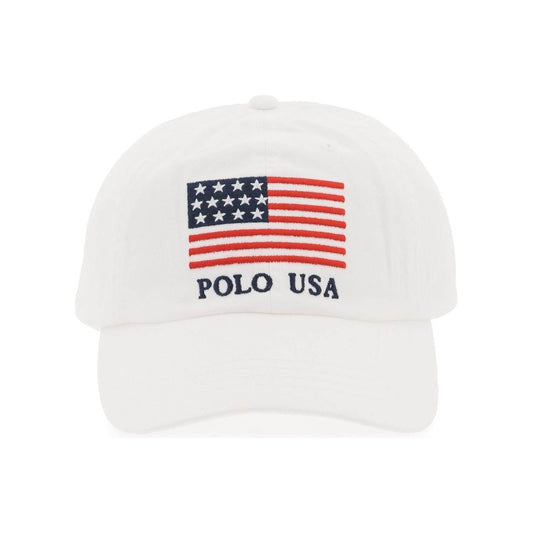 Polo Ralph Lauren baseball cap in twill with embroidered flag