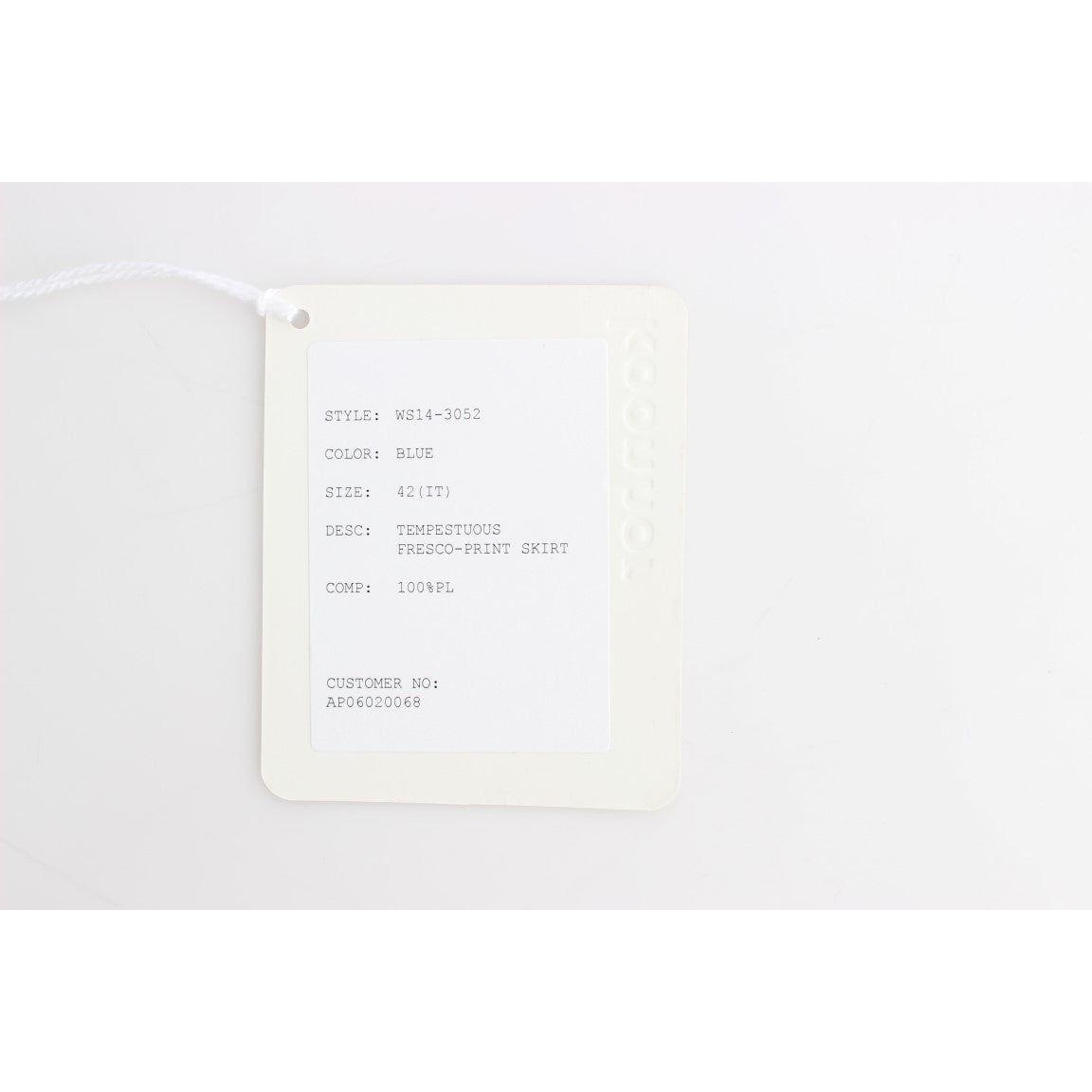 Koonhor Blue Peplum Fresco-Print Straight Pencil Skirt Koonhor