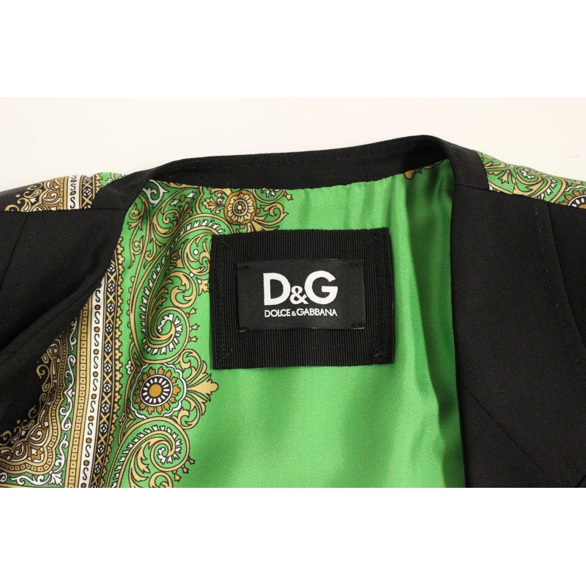 Dolce & Gabbana Black Silk Scarf Back Blazer Jacket
