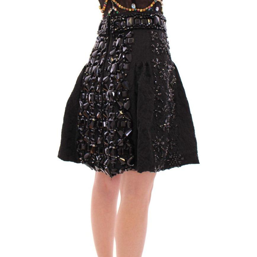 Dolce & Gabbana Black Crystal Embellished Masterpiece Skirt Dolce & Gabbana