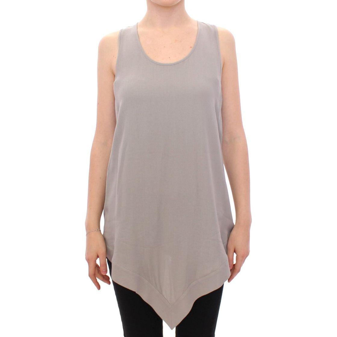 Comeforbreakfast Gray Viscose Tank Top Shirt Blouse Comeforbreakfast