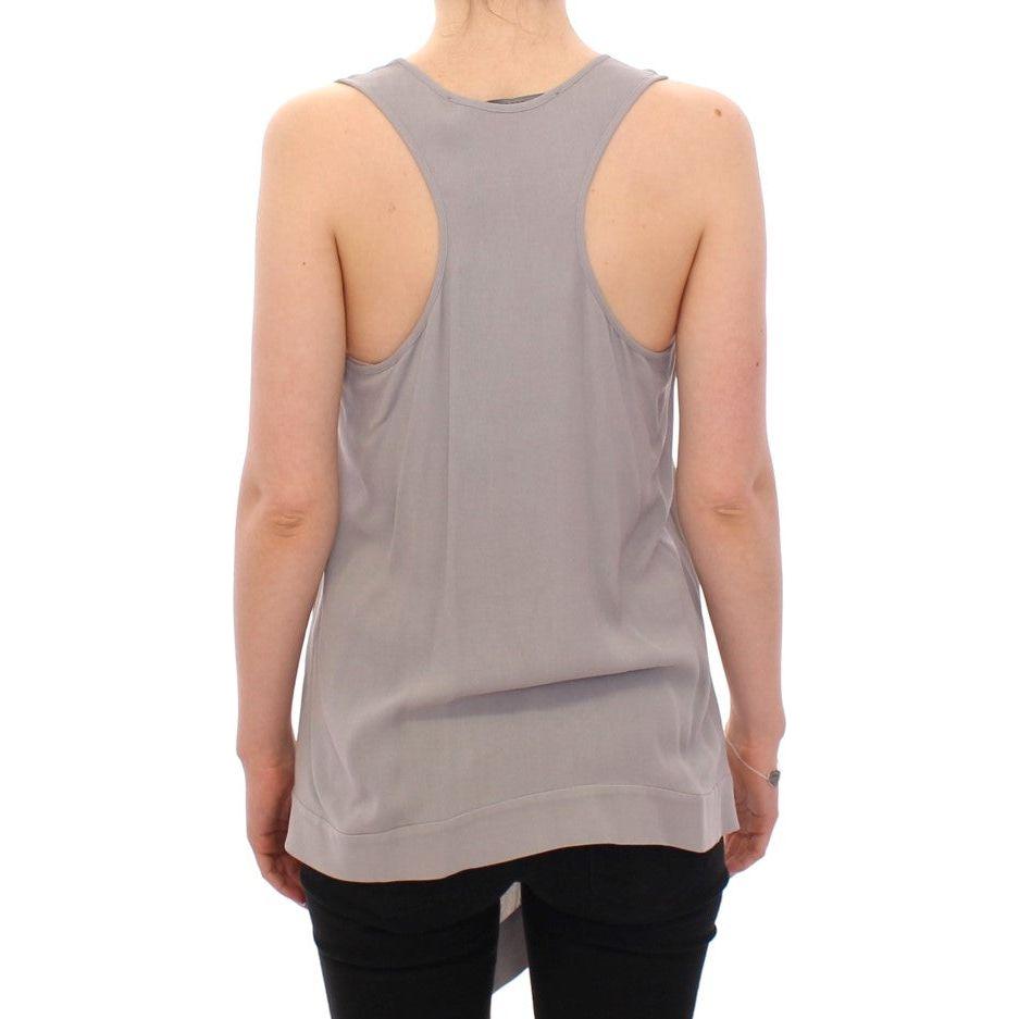 Comeforbreakfast Gray Viscose Tank Top Shirt Blouse Comeforbreakfast