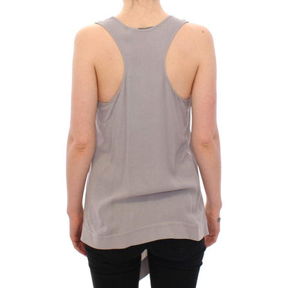 Comeforbreakfast Gray Viscose Tank Top Shirt Blouse Comeforbreakfast