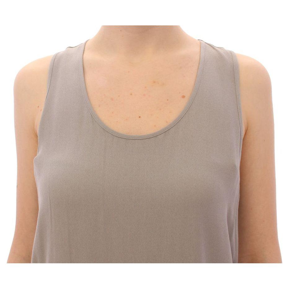 Comeforbreakfast Gray Viscose Tank Top Shirt Blouse Comeforbreakfast