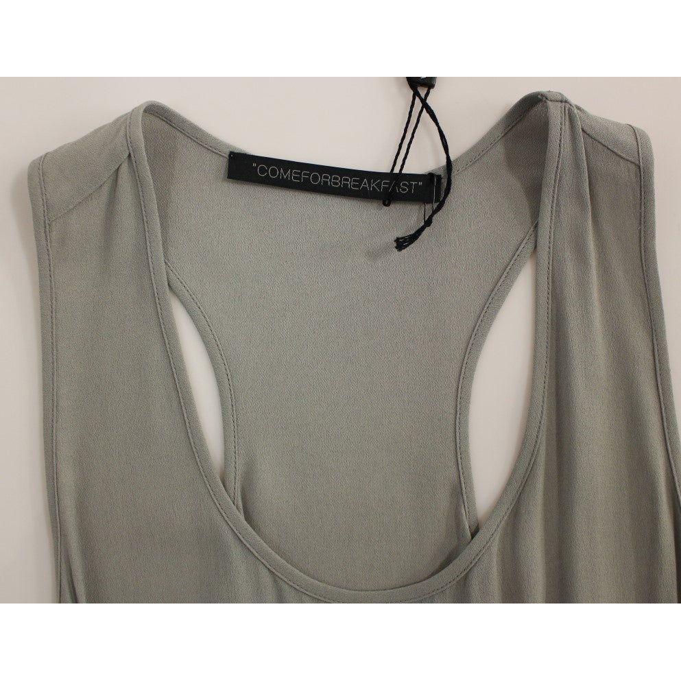 Comeforbreakfast Gray Viscose Tank Top Shirt Blouse Comeforbreakfast