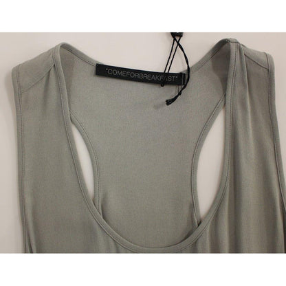 Comeforbreakfast Gray Viscose Tank Top Shirt Blouse Comeforbreakfast