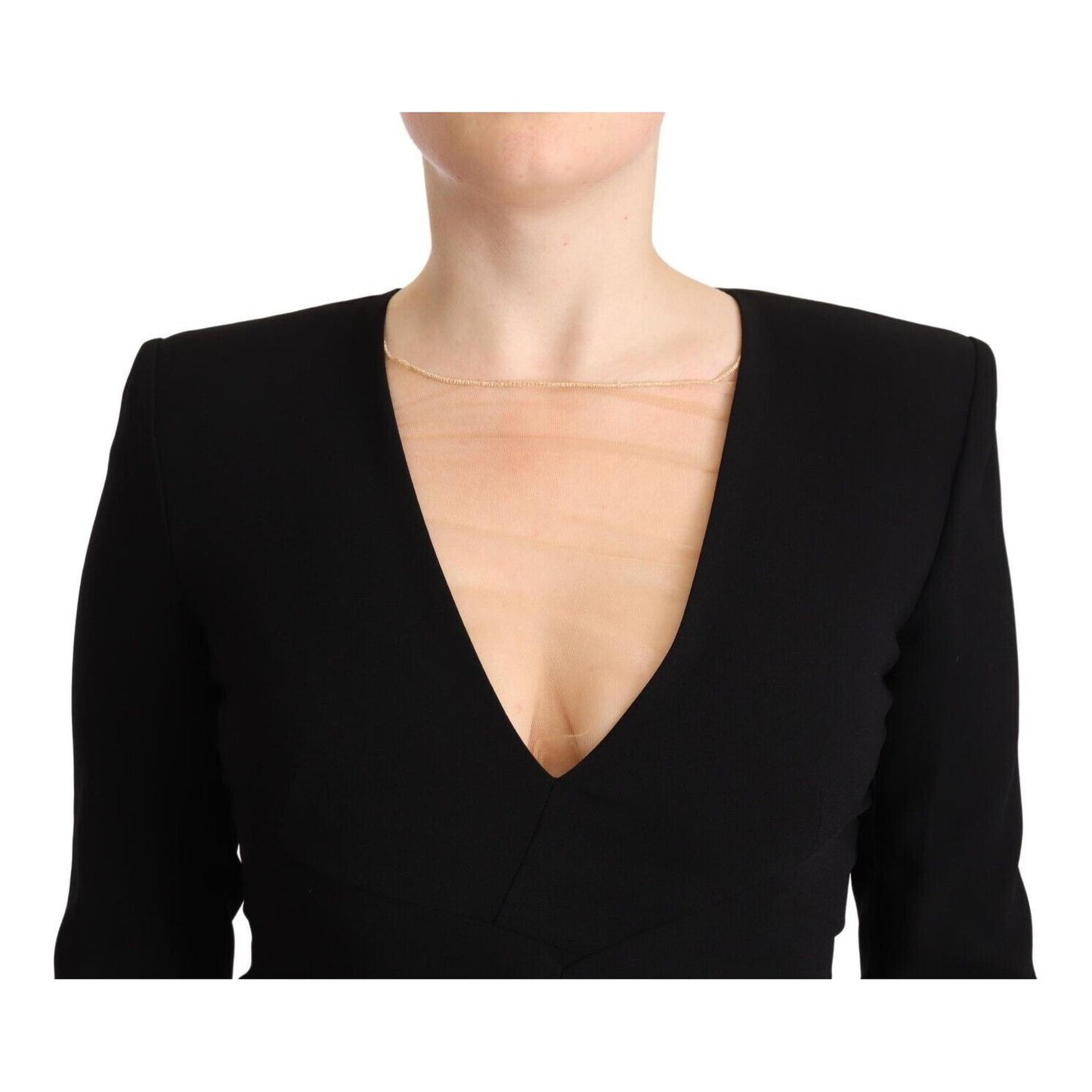 Dsquared² Elegant Black V-Neck Mini Dress Dsquared²