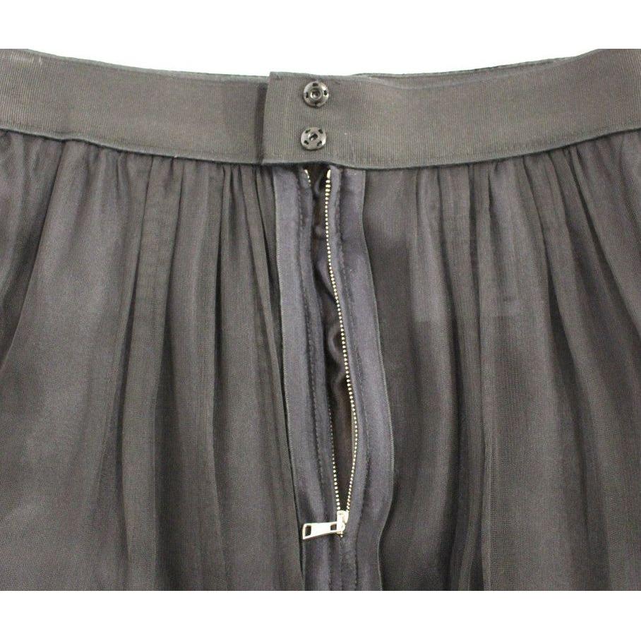 Dolce & Gabbana Black Silk Transparent Above Knees Skirt