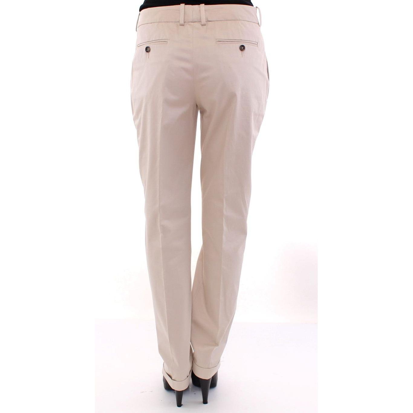 Dolce & Gabbana Elegant Beige Regular Fit Cotton Pants Jeans & Pants Dolce & Gabbana