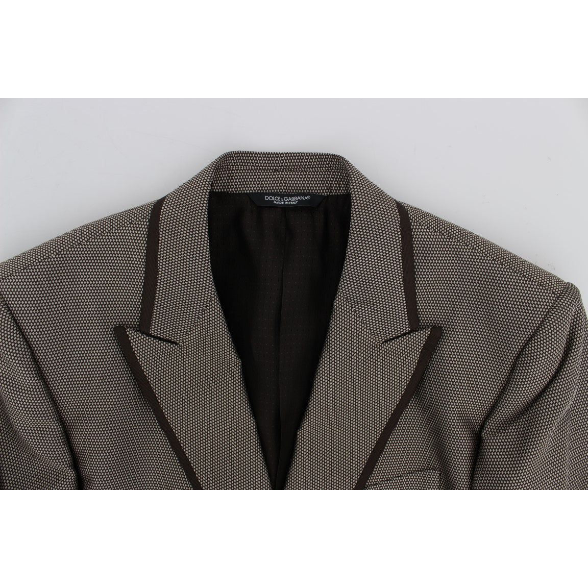 Dolce & Gabbana Elegant Brown Silk Two-Button Slim Blazer Dolce & Gabbana