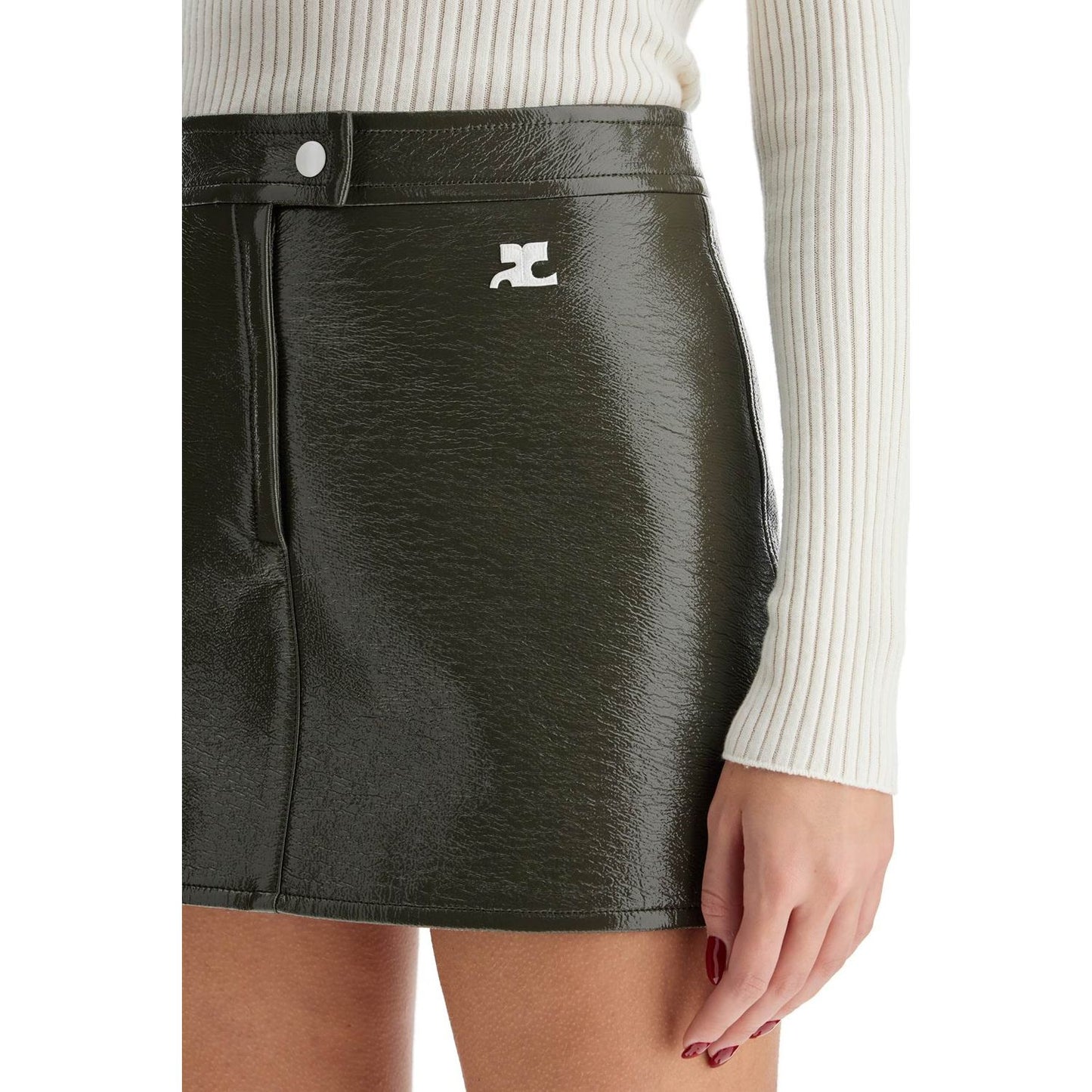 Courreges coated cotton mini skirt Skirts Courreges