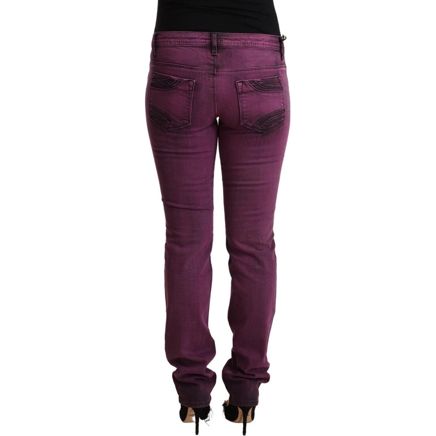 Costume National Elegant Purple Slim Fit Denim Jeans Costume National