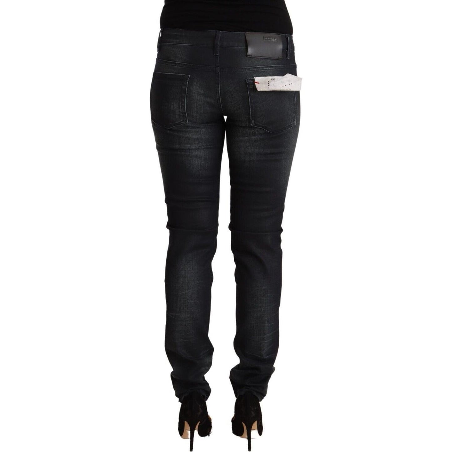 Acht Sleek Black Washed Slim Fit Jeans Acht