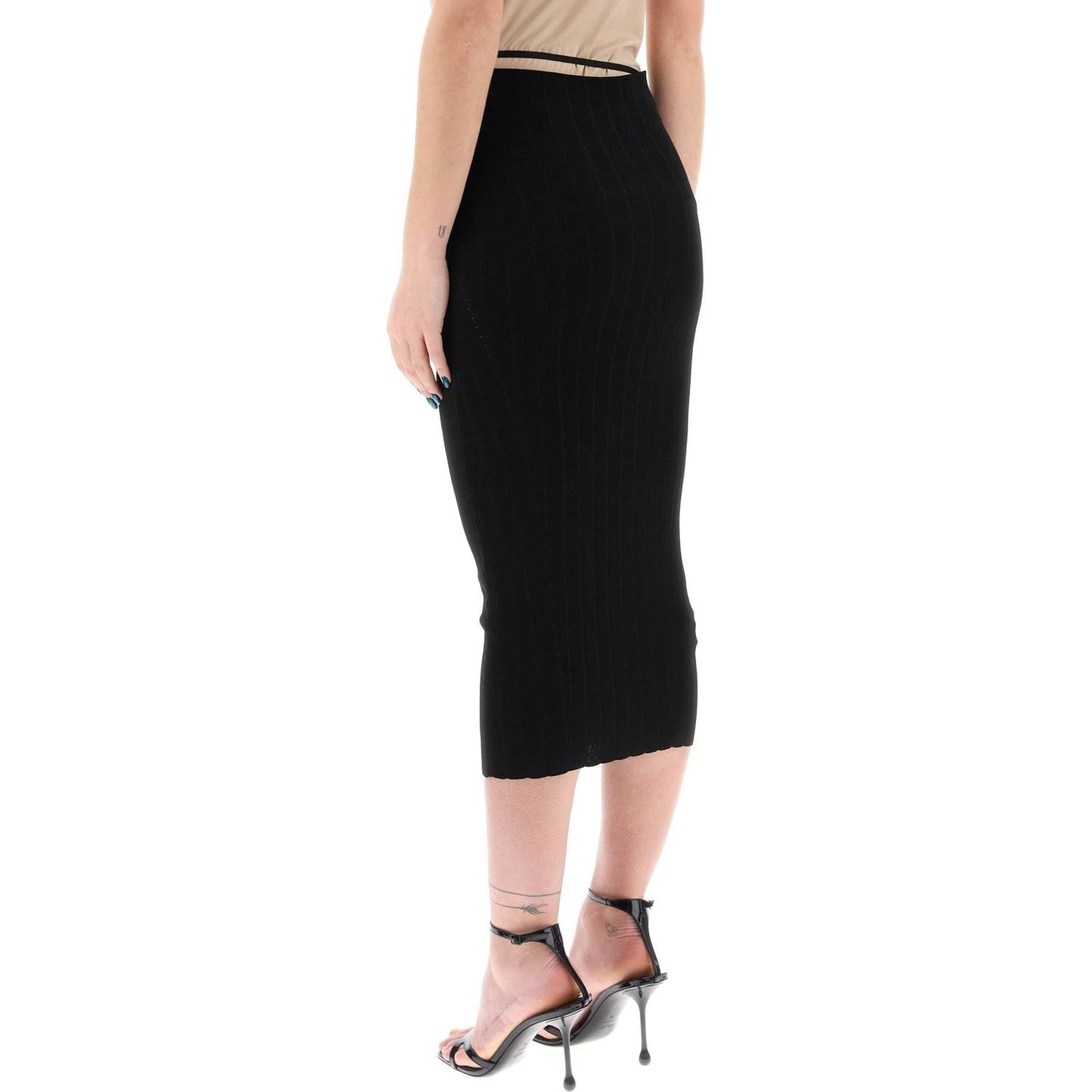 Jacquemus midi skirt ribbed stretch viscose knit Skirts Jacquemus