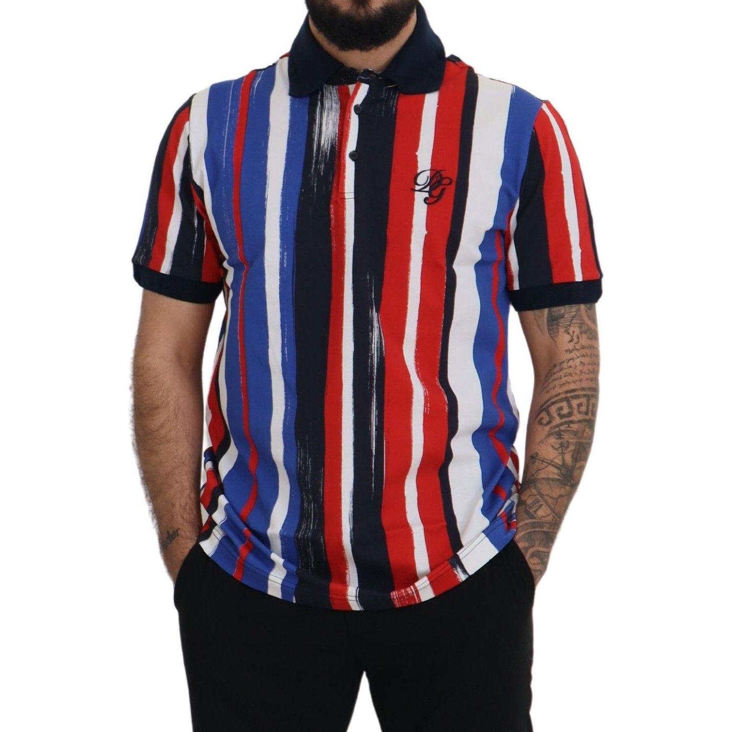 Dolce & Gabbana Elegant Striped Cotton Polo T-shirt Dolce & Gabbana