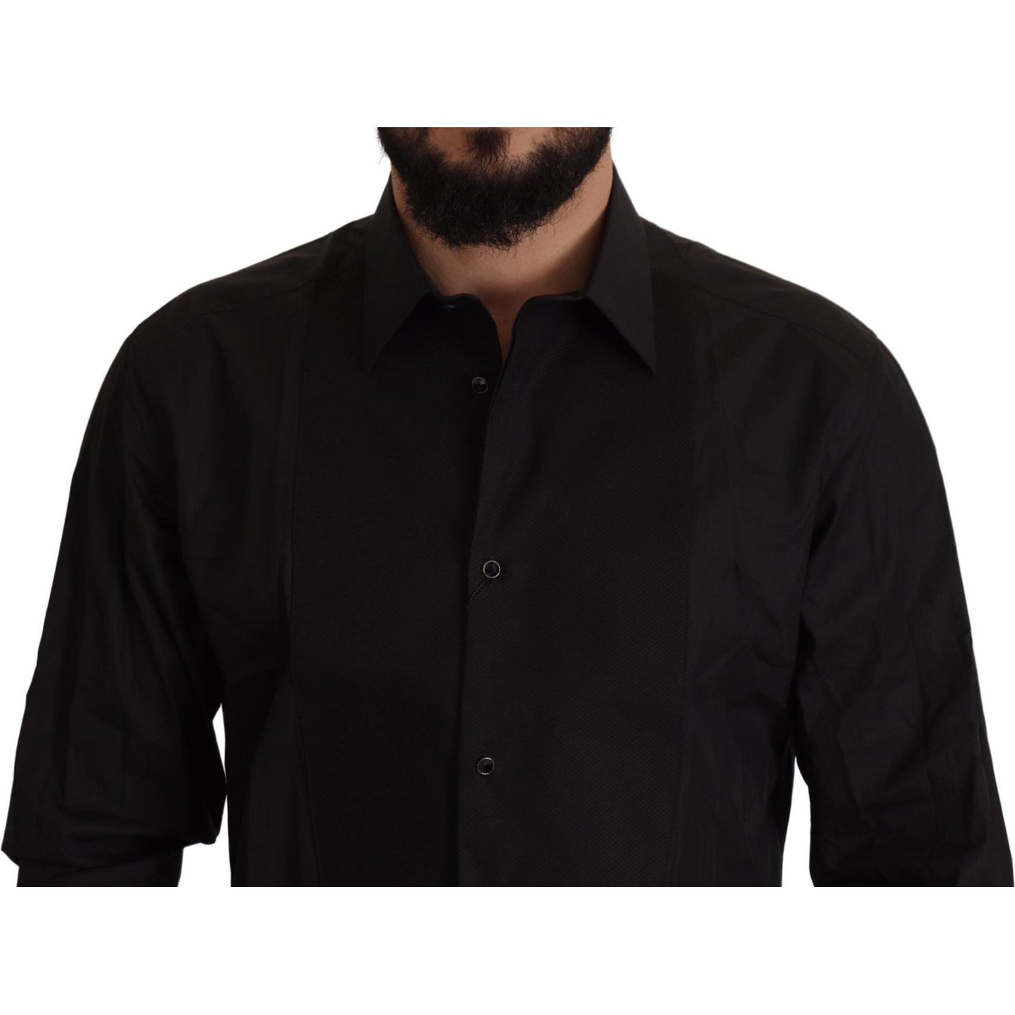 Dolce & Gabbana Black GOLD Slim Fit Tuxedo Dress Shirt