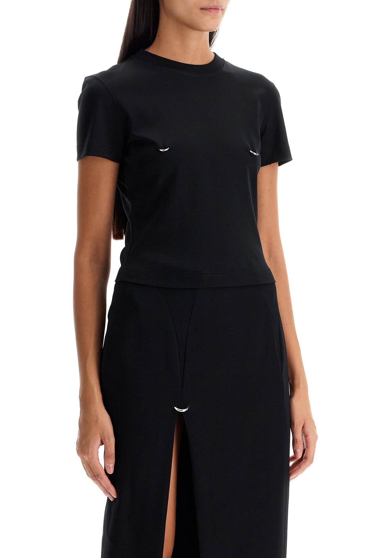 Mugler cropped t-shirt with piercing Topwear Mugler