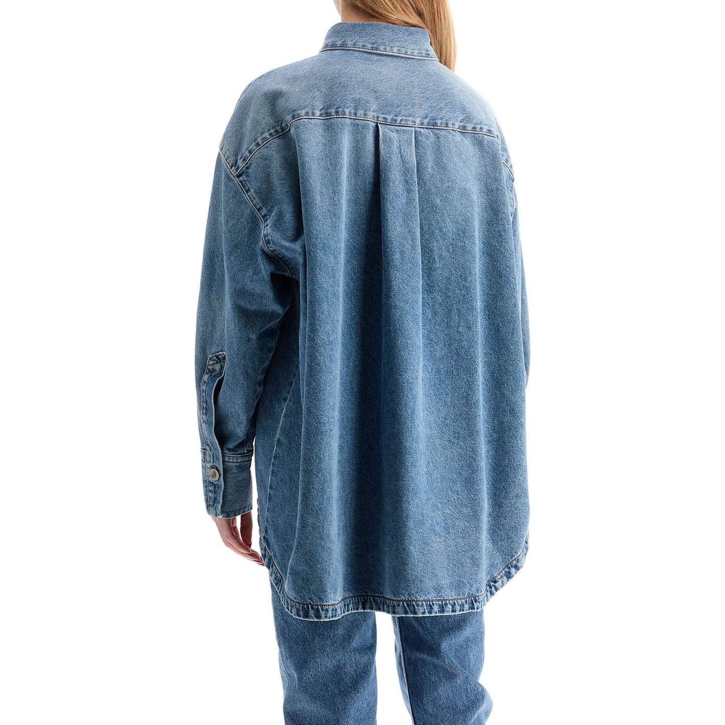 The Attico asymmetric denim overshirt Jackets The Attico