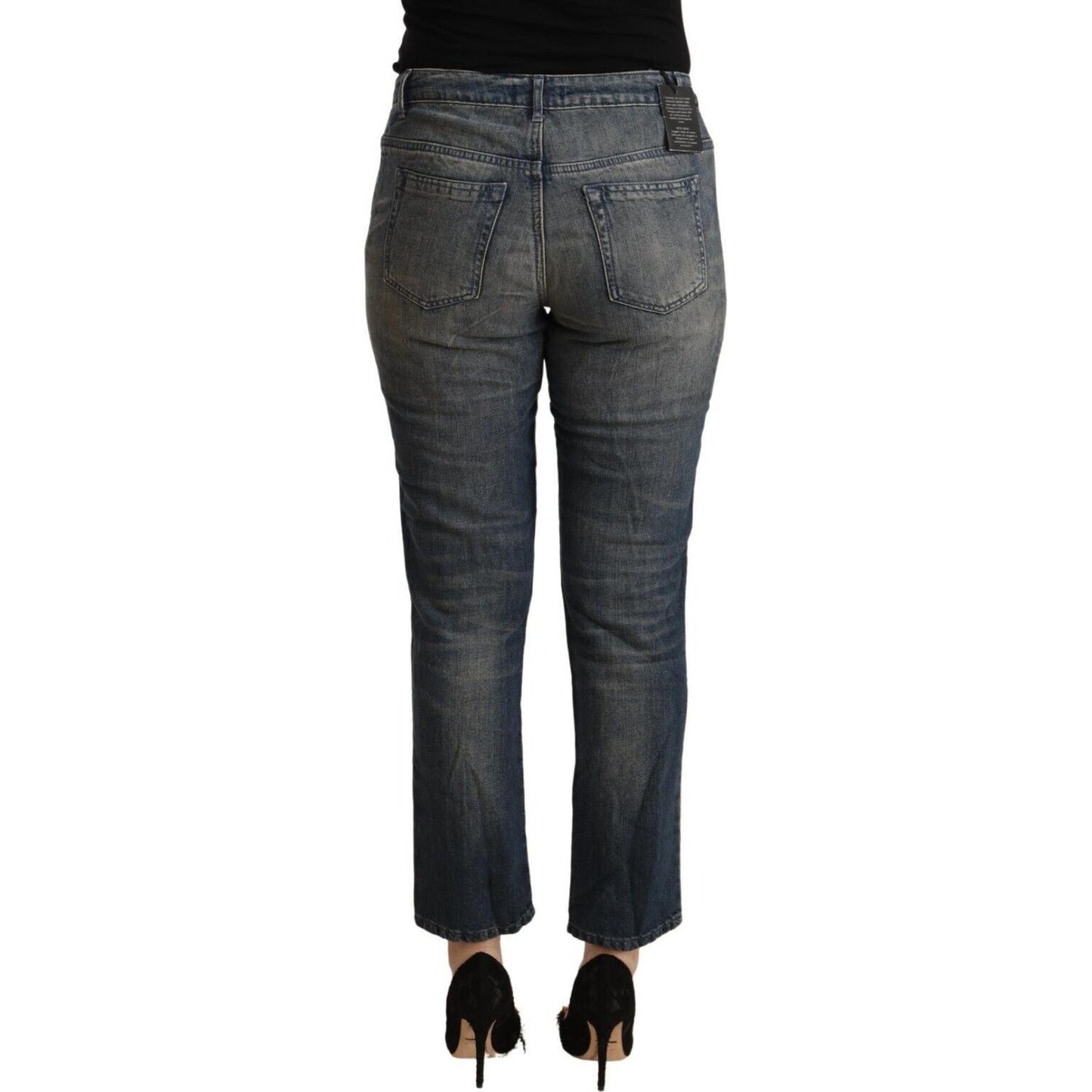 Twinset Chic Cropped Mid-Waist Denim Jeans Twinset