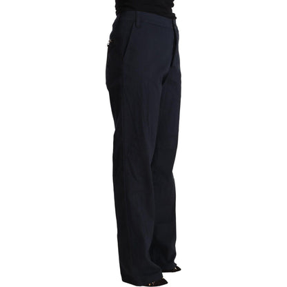 Exte Black High Waist Tapered Cotton Pants Exte