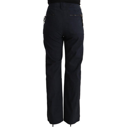 Exte Black High Waist Tapered Cotton Pants Exte