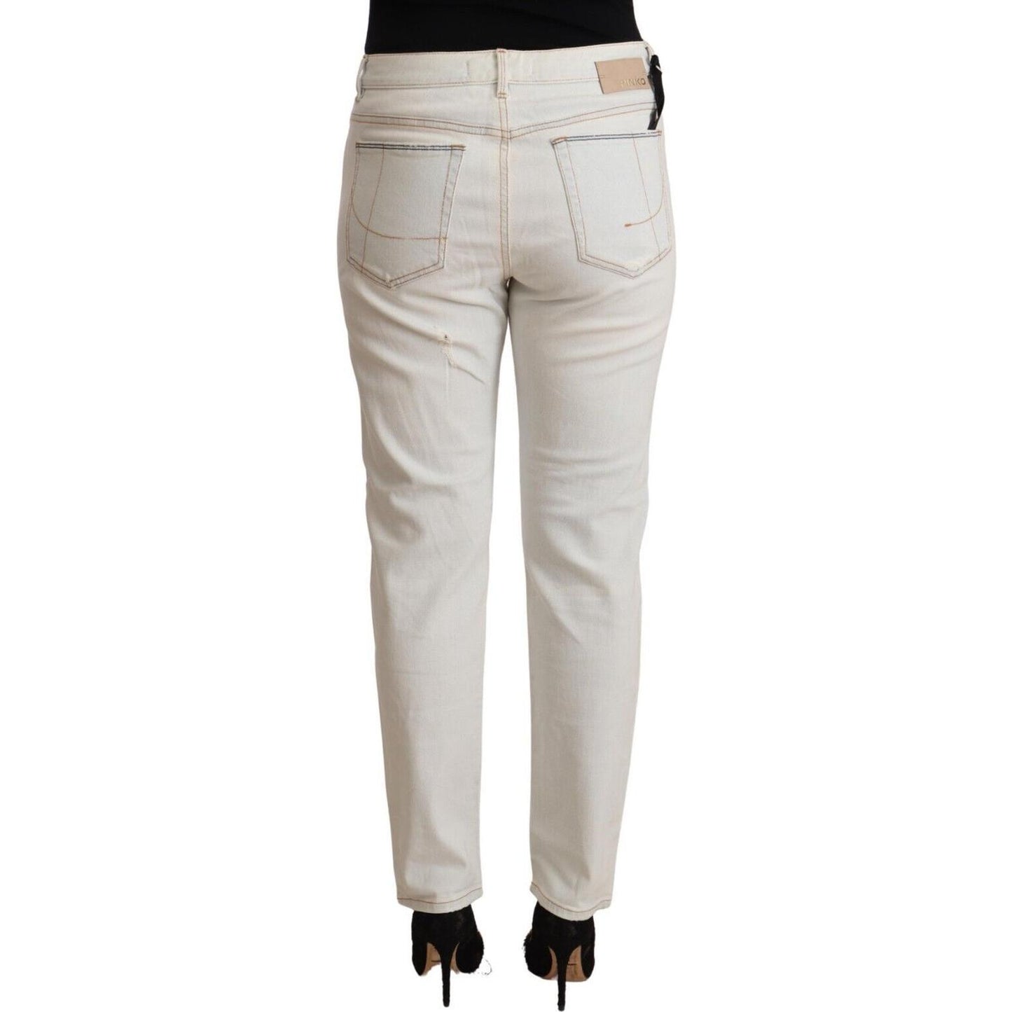 PINKO White Mid Waist Skinny Denim Jeans PINKO