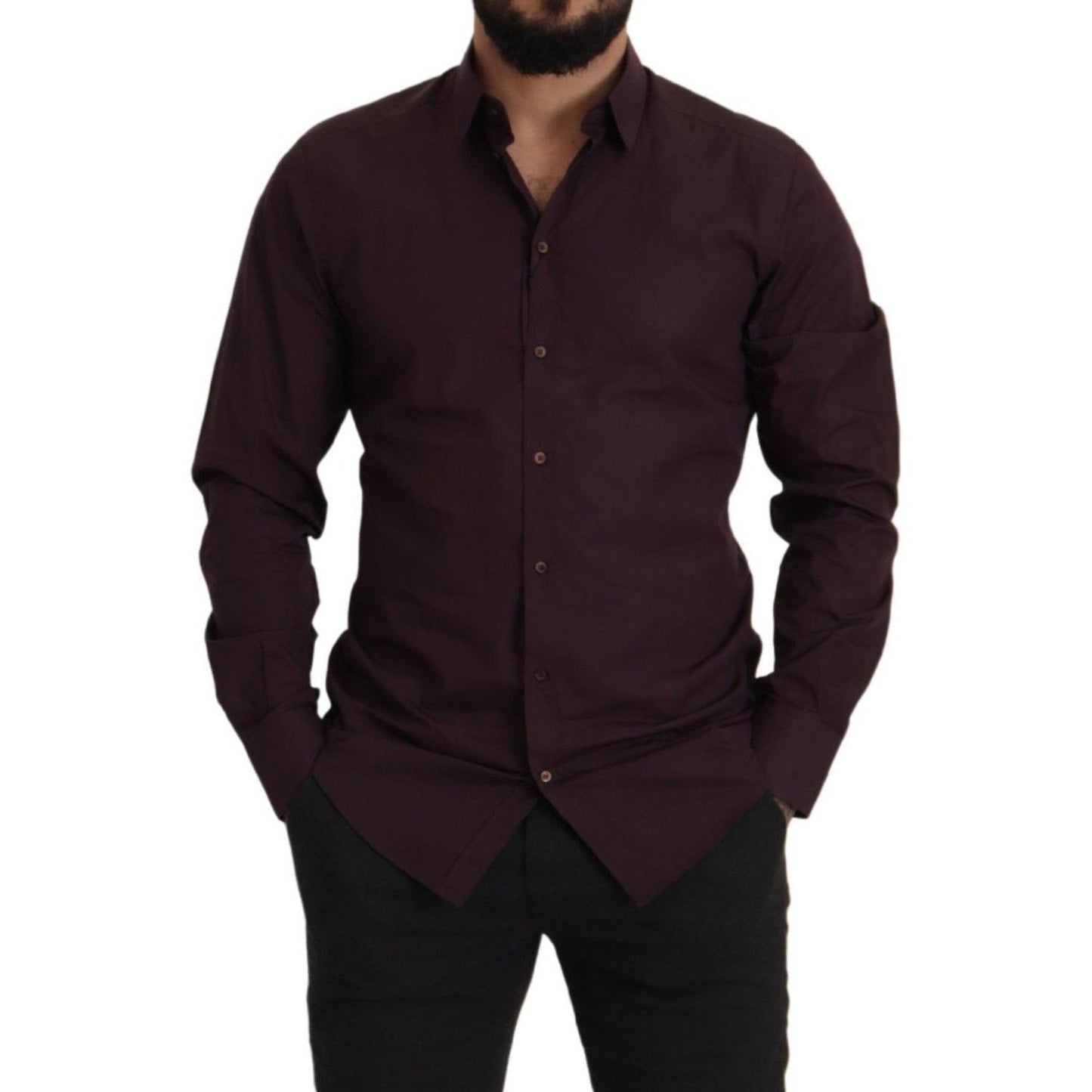 Dolce & Gabbana Regal Purple Slim Fit Dress Shirt Dolce & Gabbana