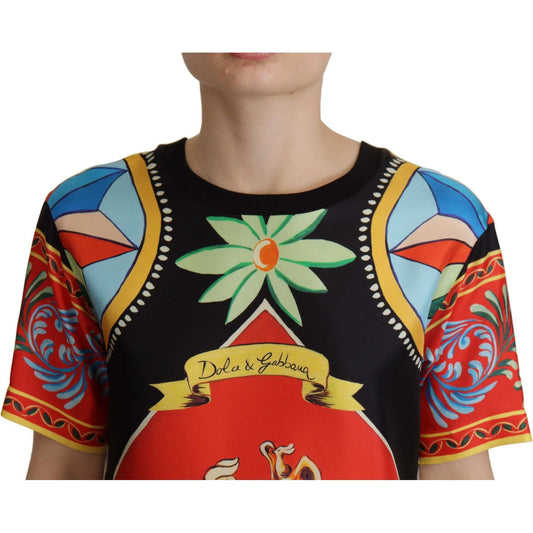 Dolce & Gabbana Glamourous Multicolor Silk Top Dolce & Gabbana