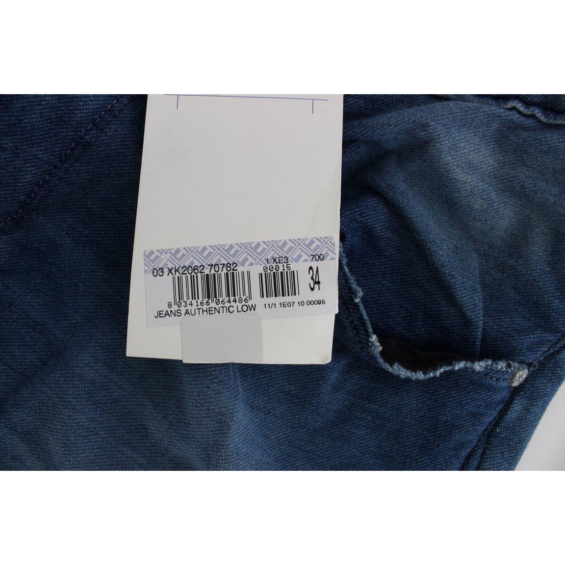 Acht Blue Wash Denim Cotton Stretch Slim Fit Jeans Acht