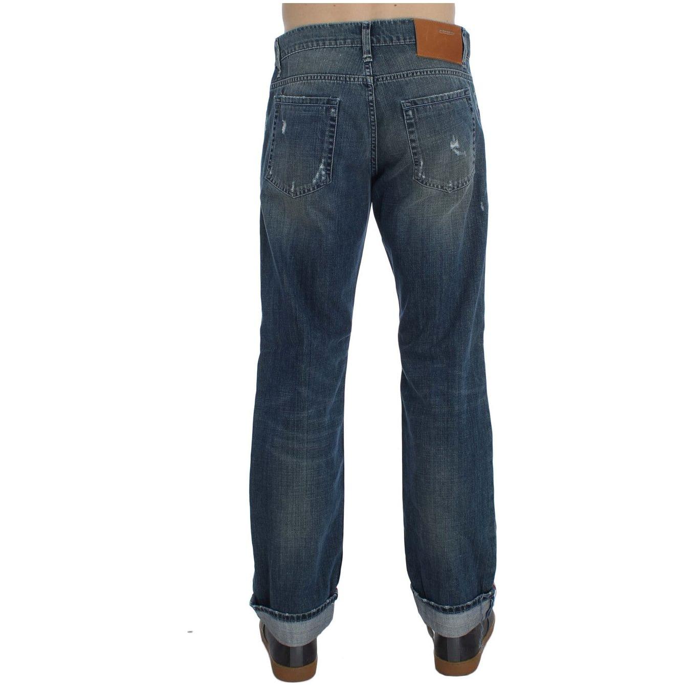 Acht Blue Wash Cotton Denim Regular Fit Jeans Acht