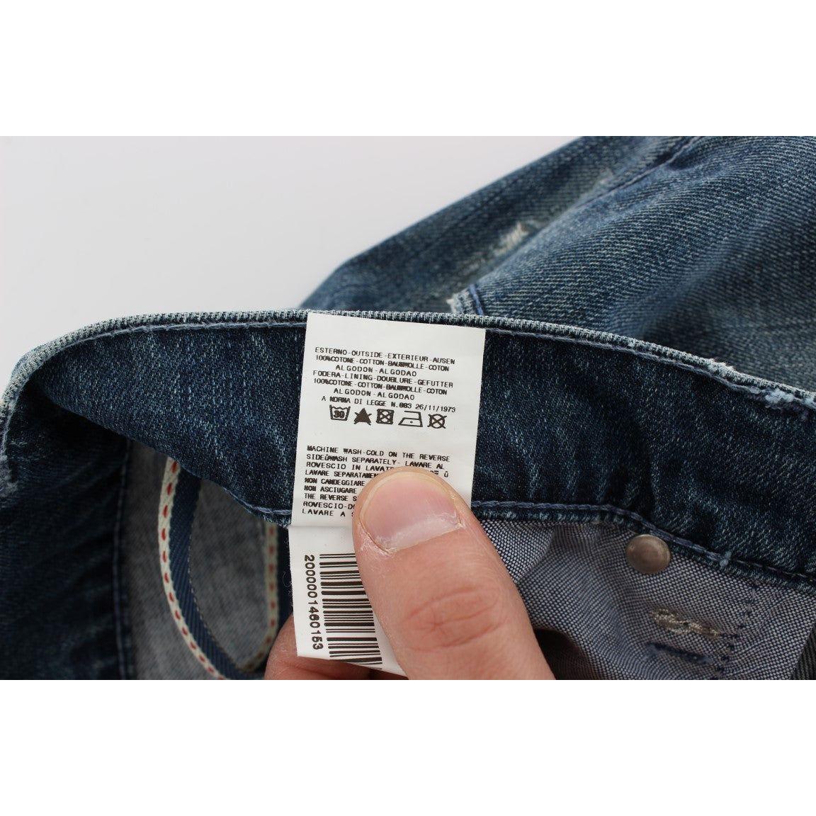 Acht Blue Wash Cotton Denim Regular Fit Jeans Acht