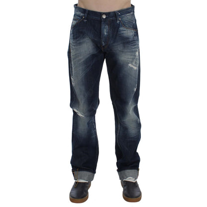 Acht Blue Wash Cotton Denim Regular Fit Jeans Acht