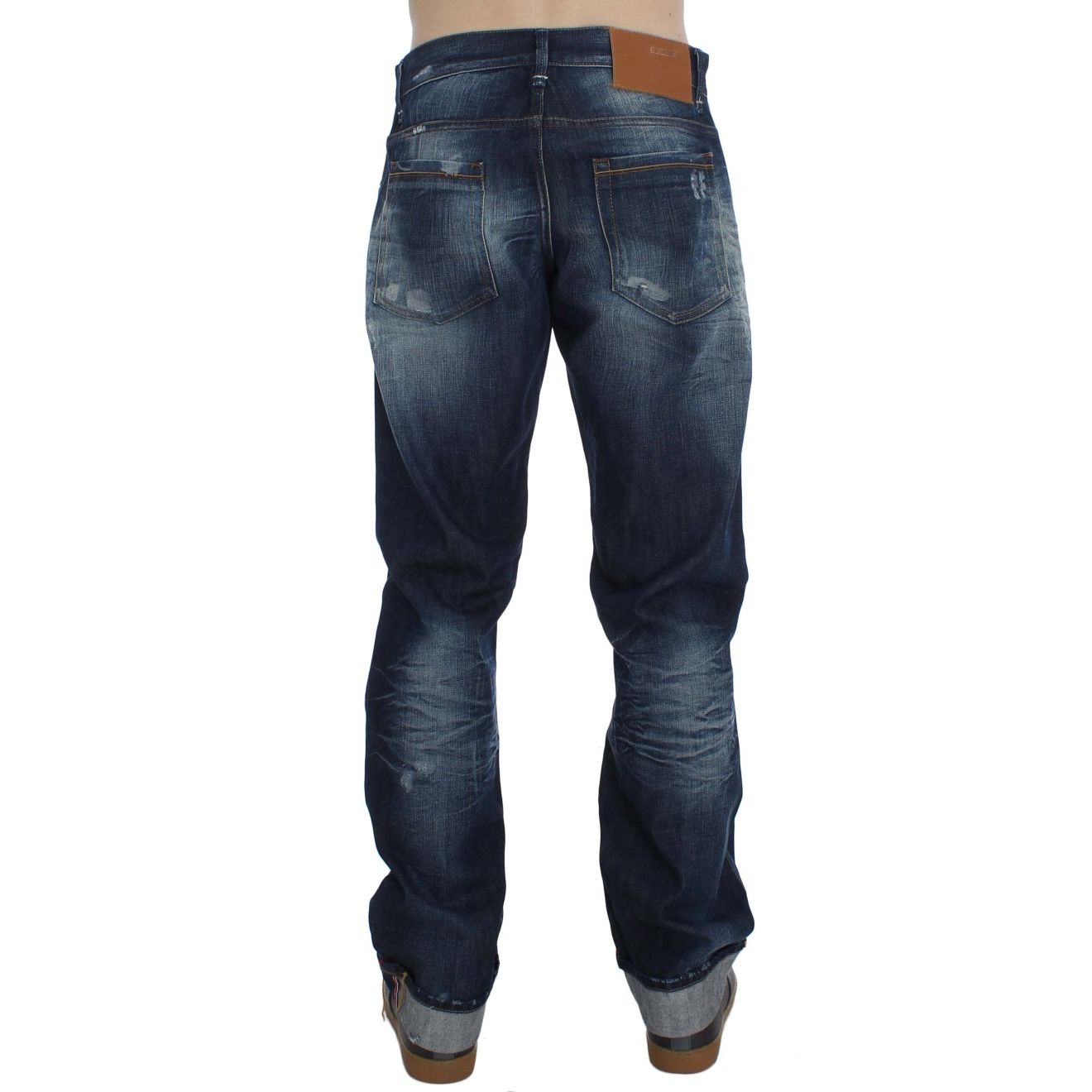 Acht Blue Wash Cotton Denim Regular Fit Jeans Acht