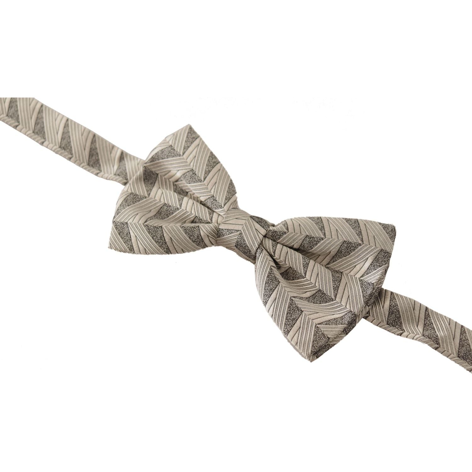 Dolce & Gabbana Gray 100% Silk Adjustable Neck Papillon Bow Tie