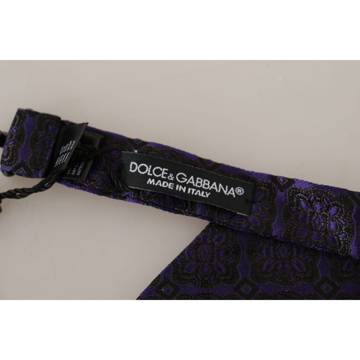 Dolce & Gabbana Elegant Blue Geometric Silk Bow Tie Dolce & Gabbana