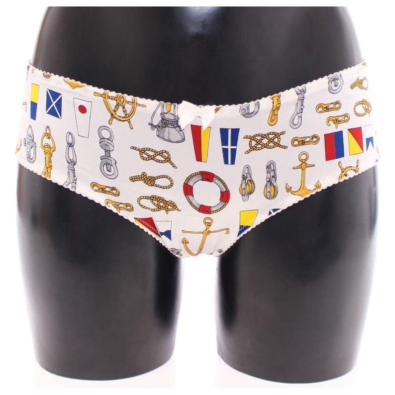 Dolce & Gabbana White Sailor Bra Panty Stretch Underwear