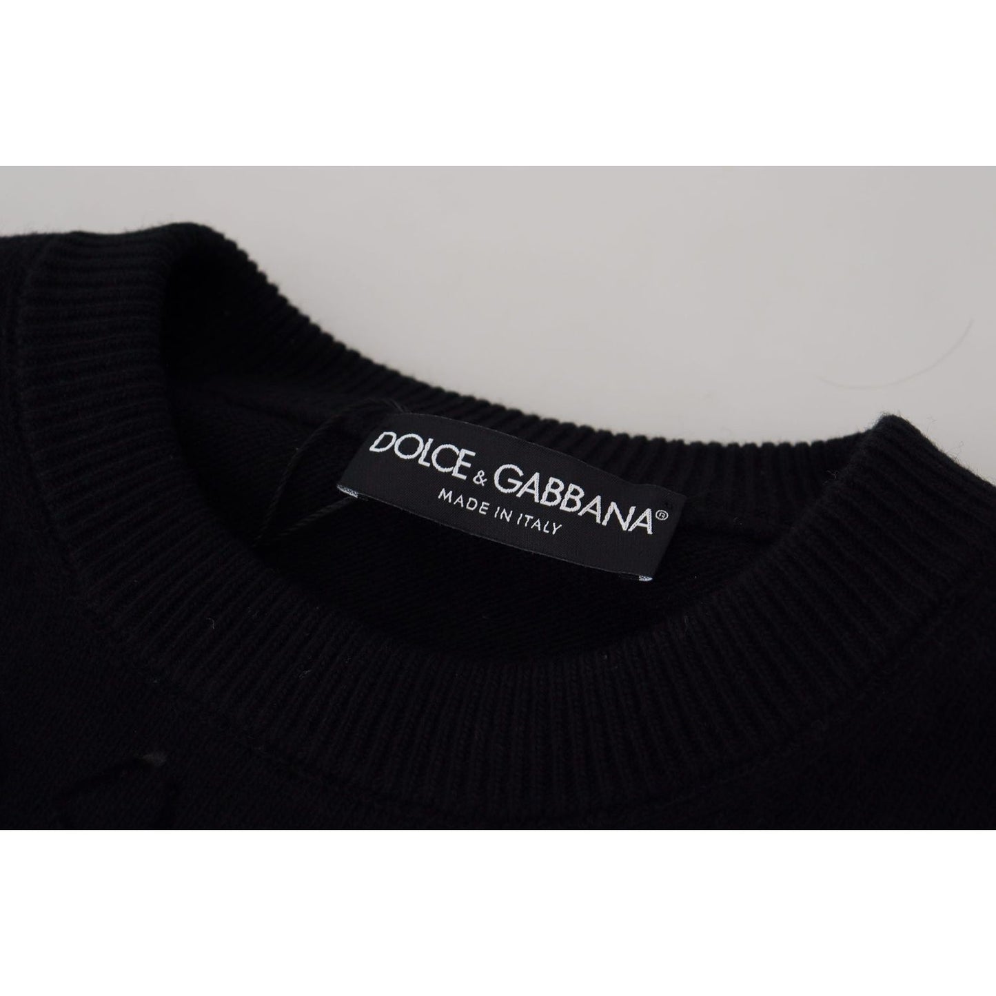 Dolce & Gabbana Elegant Black Logo Wool Sweater Dolce & Gabbana