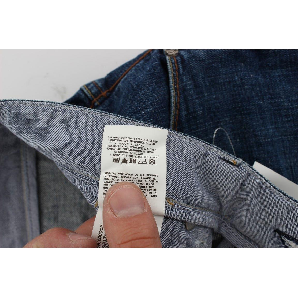 Acht Blue Wash Cotton Baggy Loose Fit Jeans Acht