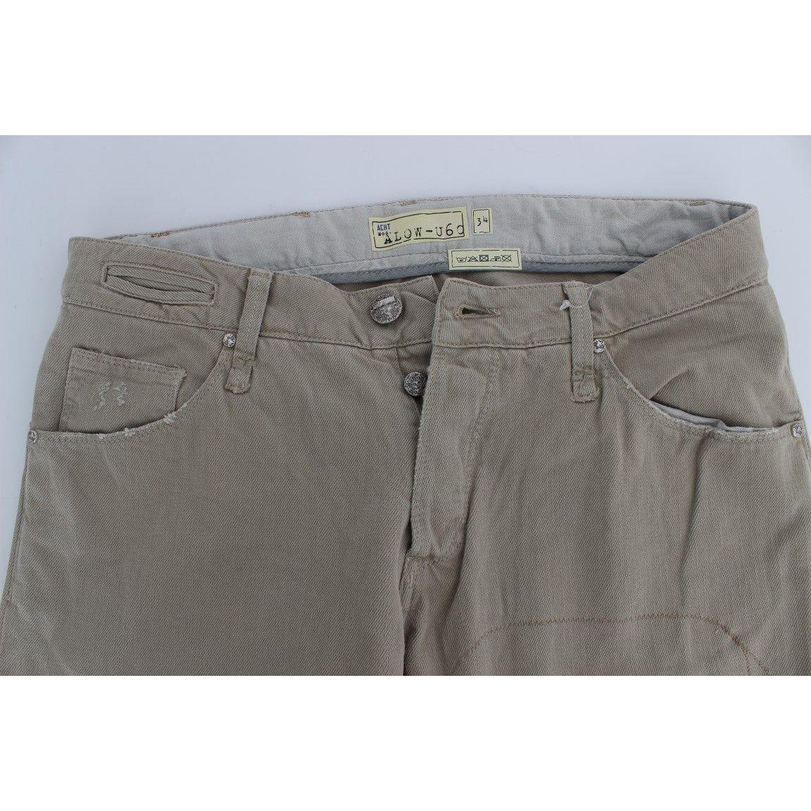 Acht Beige Cotton Patchwork Jeans Acht