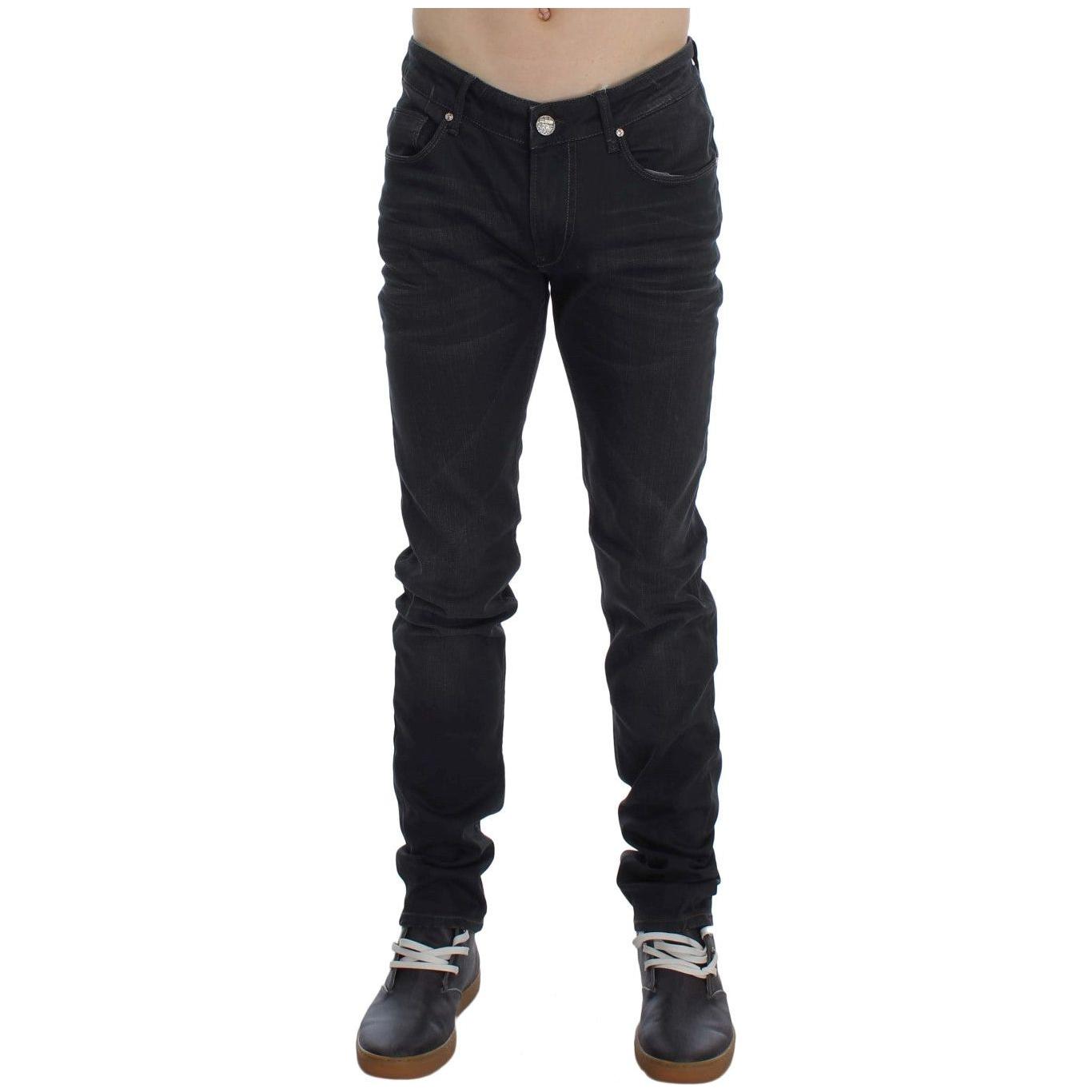 Acht Gray Cotton Stretch Slim Fit Jeans Acht