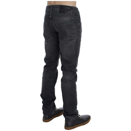 Acht Gray Cotton Regular Low Fit Jeans Acht