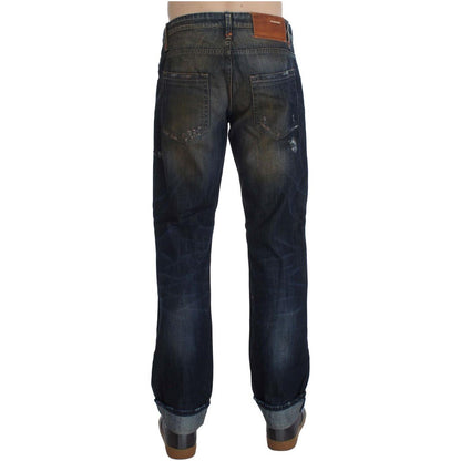 Acht Blue Wash Cotton Regular Straight Fit Jeans Acht