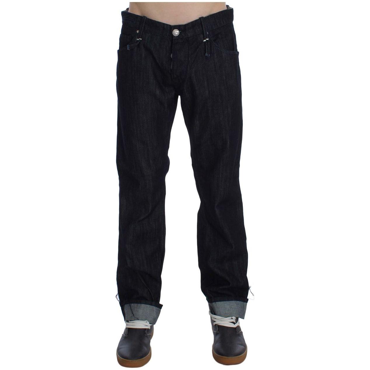Acht Blue Cotton Regular Straight Fit Jeans Acht