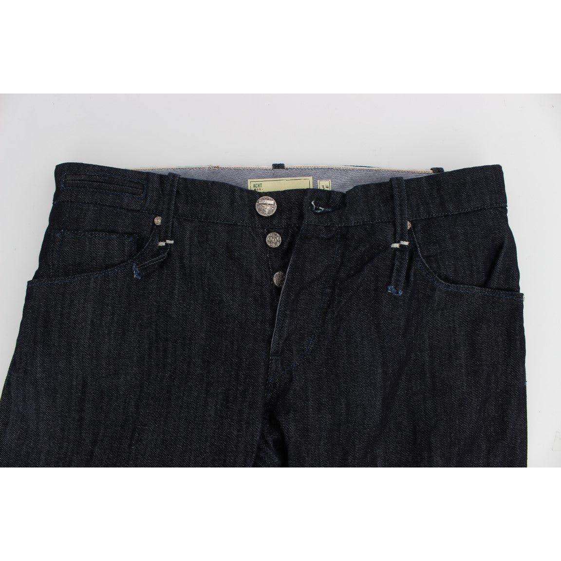 Acht Blue Cotton Regular Straight Fit Jeans Acht
