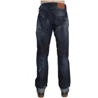Acht Blue Cotton Regular Straight Fit Jeans Acht
