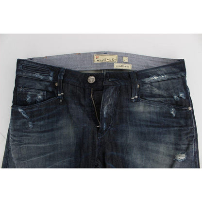 Acht Blue Cotton Regular Straight Fit Jeans Acht